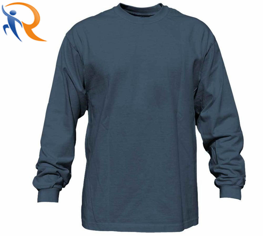 Men Fashion Simple Pure Color Long Sleeve T-Shirt