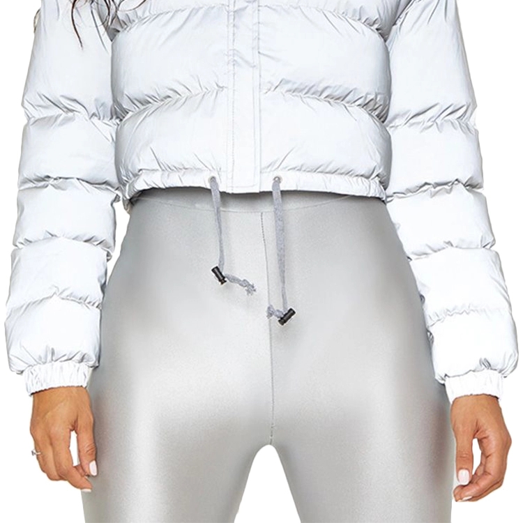 product-Ruiteng-Women Fashion Winter Warm Long Sleeve Zipper Crop Coat Reflective Coat-img