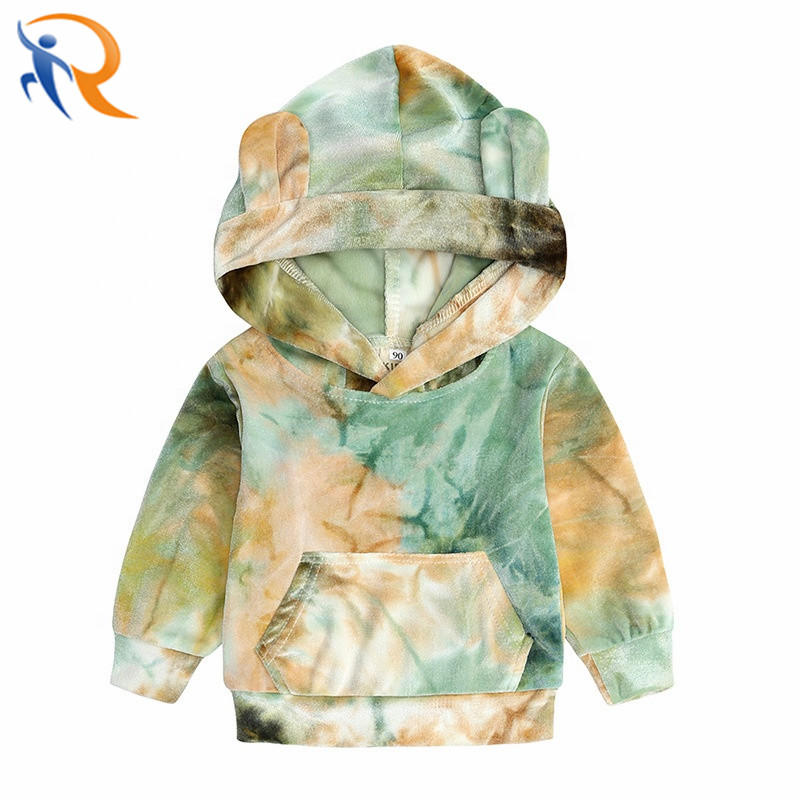 Baby New Arrivals Unisex Hoodies Set Colorful Tie Dyed Fashion Wear