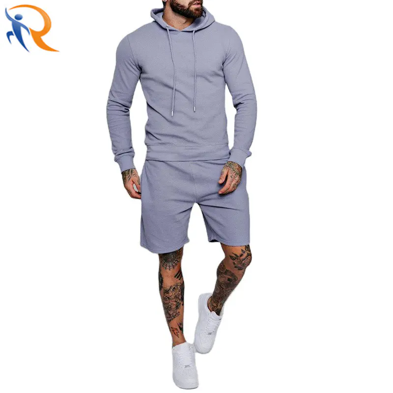 Customized Men′s Jogger Set Tracksuit Two Pieces Hoodies Shorts