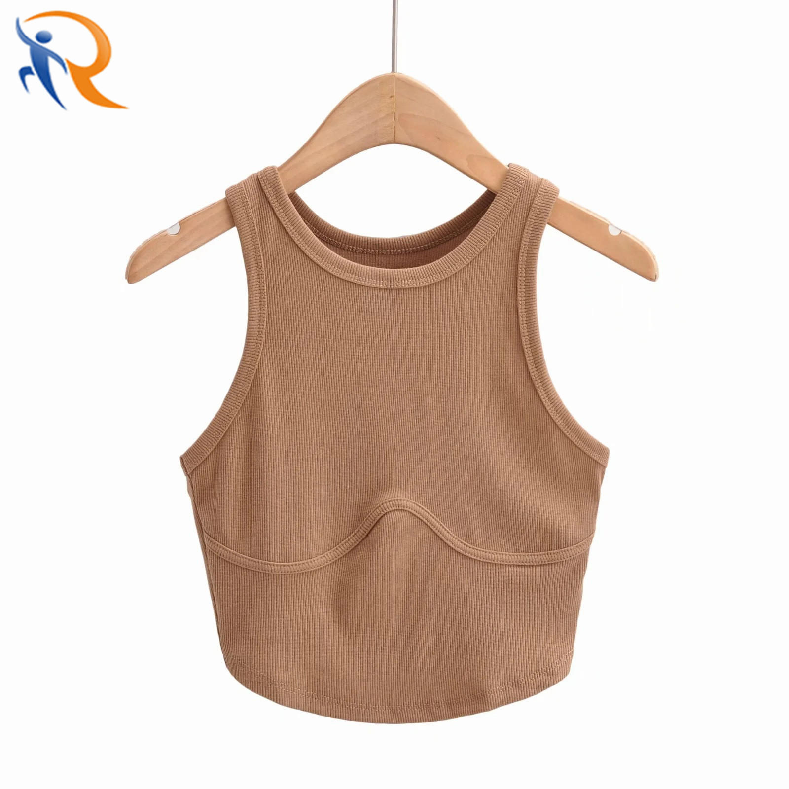 Hot Girl Solid Color Ribbed Knitted O Neck Fashion Vest