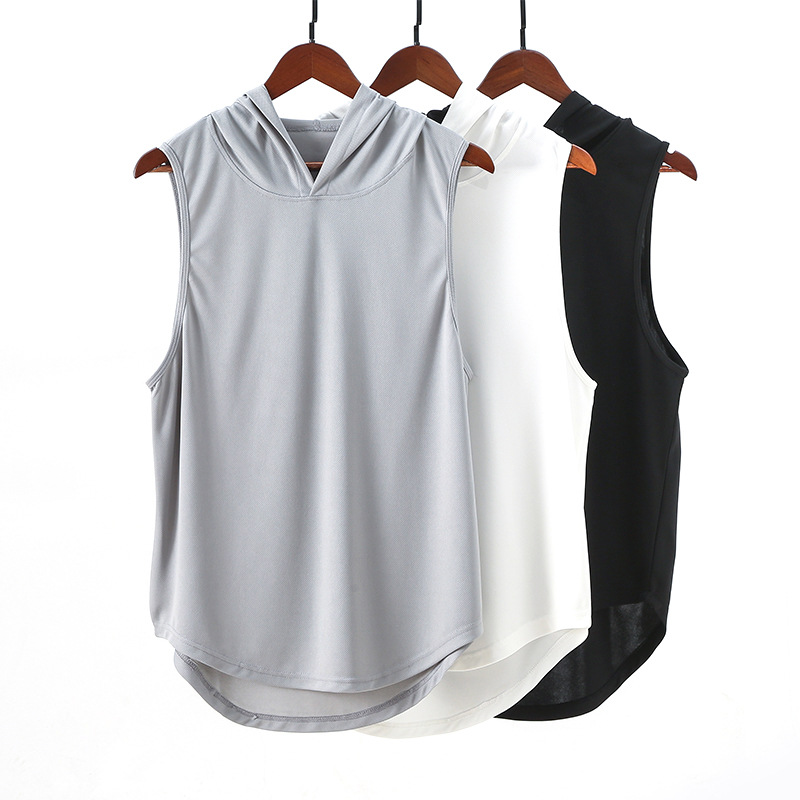 product-Wholesale Men Workout Breathable Quick Dry Gym Hoodies Sleeveless Vest-Ruiteng-img