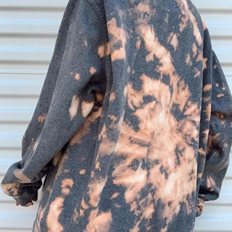 product-2021 Vintage Tie Dye Printed Oversized Long Sleeve Women Knitted Sweatshirt-Ruiteng-img