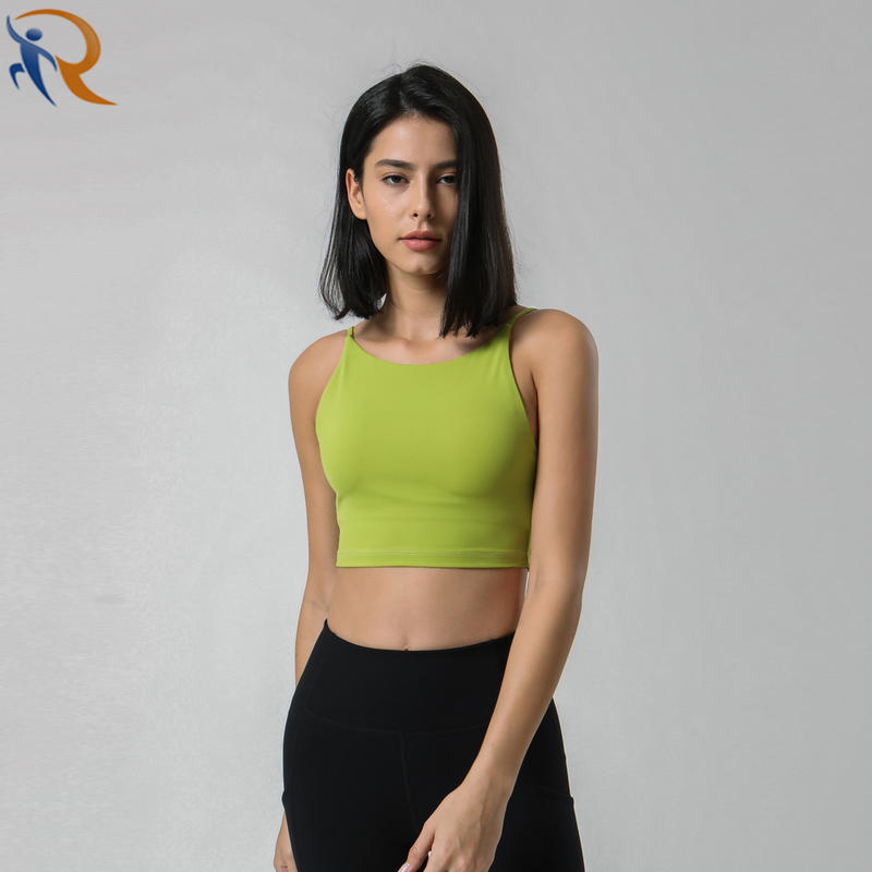 Women Fashion Solid Color Sleeveless Backless Sportswear Fitness Crop Top