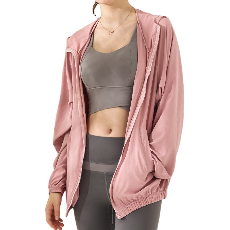 product-Ruiteng-Women Active Leisure Wear Hood Jacket Light Weight Sports Coats Full Zipper Yoga Jac