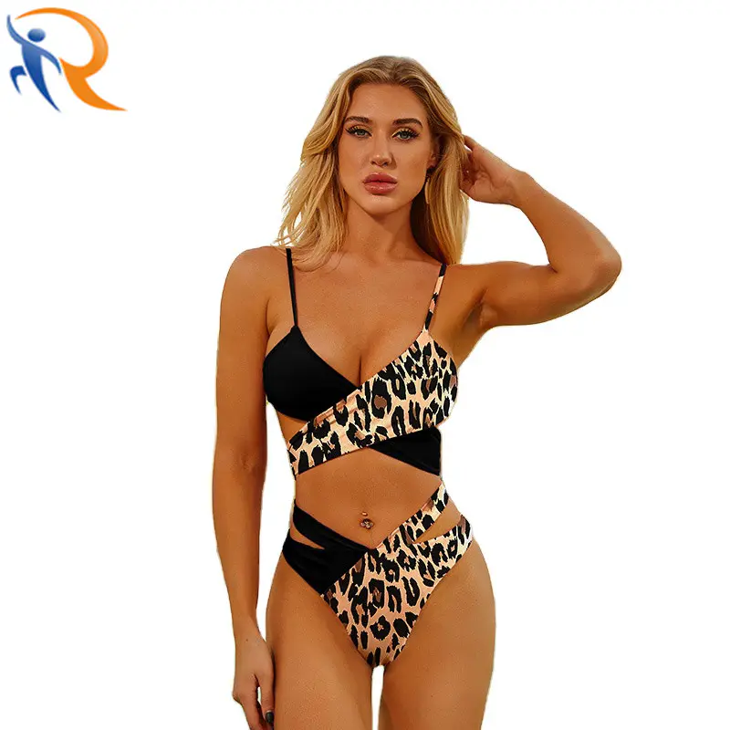 New Design Wholesale Sexy Leopard High Waist Swim Wear Bikini Beach Set