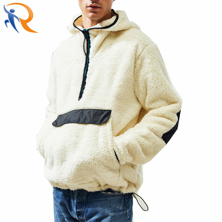 Wholesale Custom Men′s Half Zipper Neck Stand Collar Long Sleeve Hoodies Sweatshirts