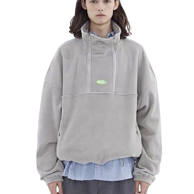 product-New Fashion Aw Women Streetwear Polar Fleece Half Zipper Hoodie Polar Fleece Sweatshirt-Ruit