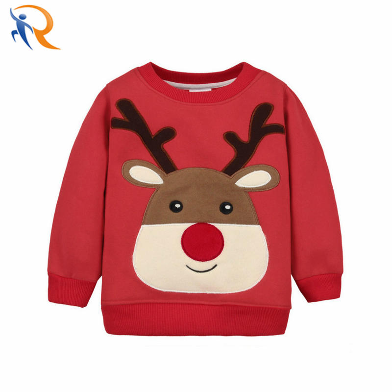 Custom Baby boy Clothes Cotton Knitted Pullover Christmas Sweatshirt For Kids