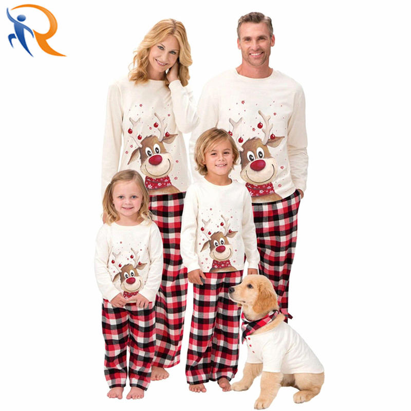 2022 Kids Sleepwear Parent-Child Suit Christmas Pajamas Sets Home Wear Family Matching Clothing
