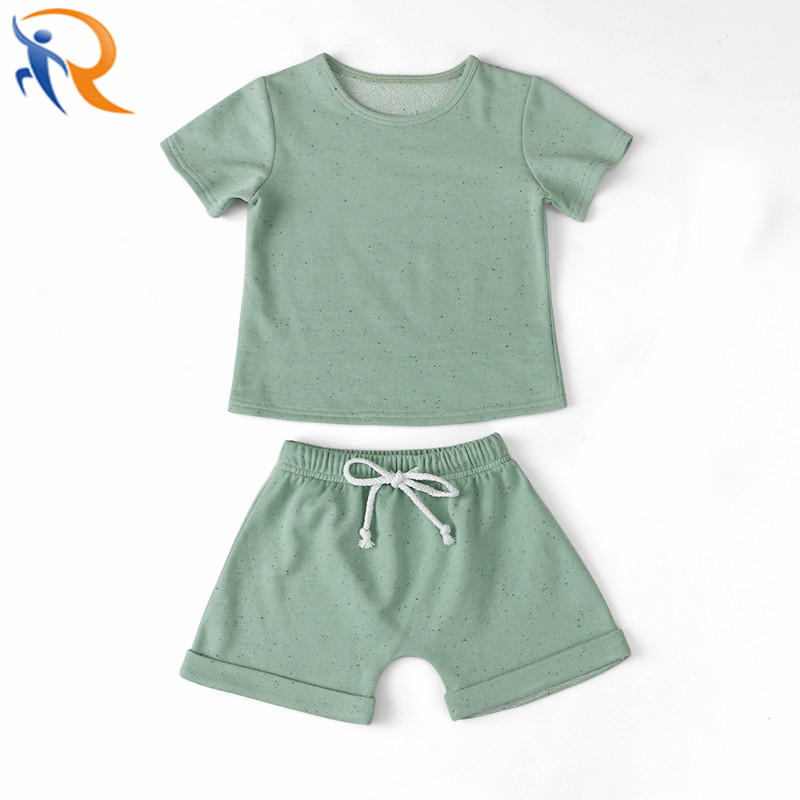 Summer Unisex Baby Clothes Soft Knitted Casual Suit Kids Shorts Boutique Kids Clothing Outfit Sets