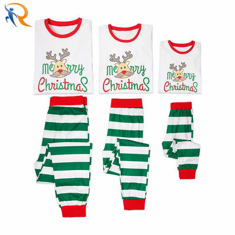 New Fashion Night Wear Home Wear Stripe Parent-Child Set Christmas Pajamas Family