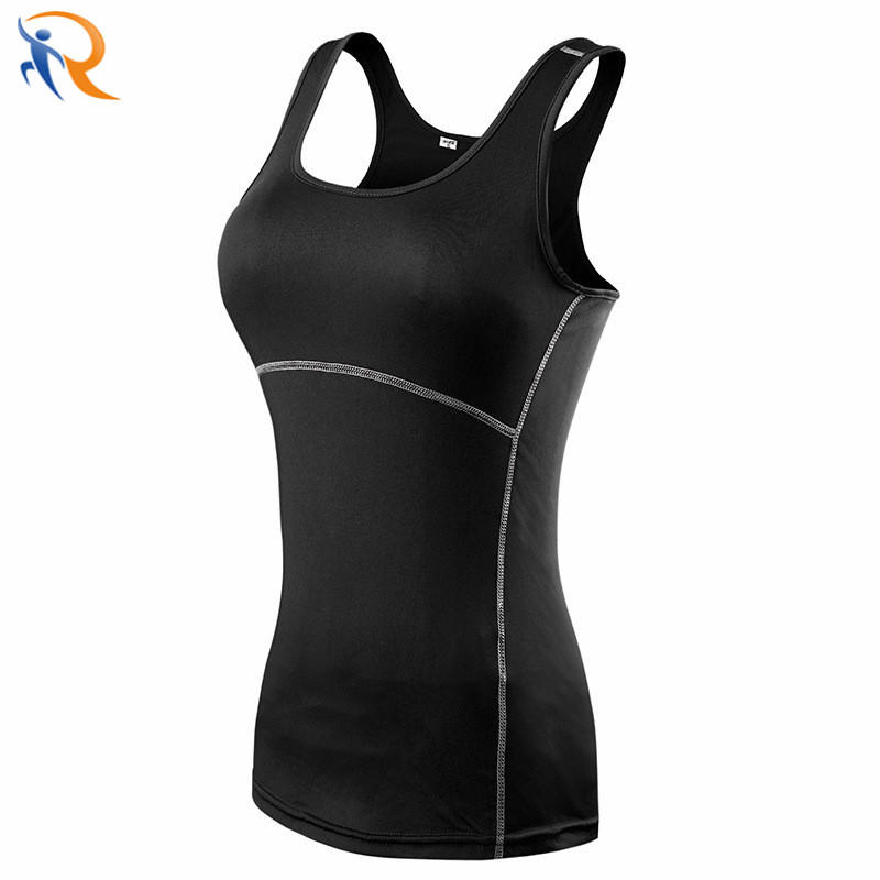 Hot Selling Custom Women Cropped Sports Black Vest Sweat Stretchy Fitness Gym Tank Top