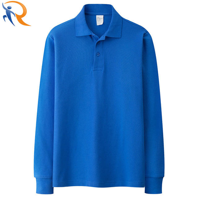Wholesale 100% Cotton OEM High Quality Custom Design Long Sleeve Men′s Polo Shirts
