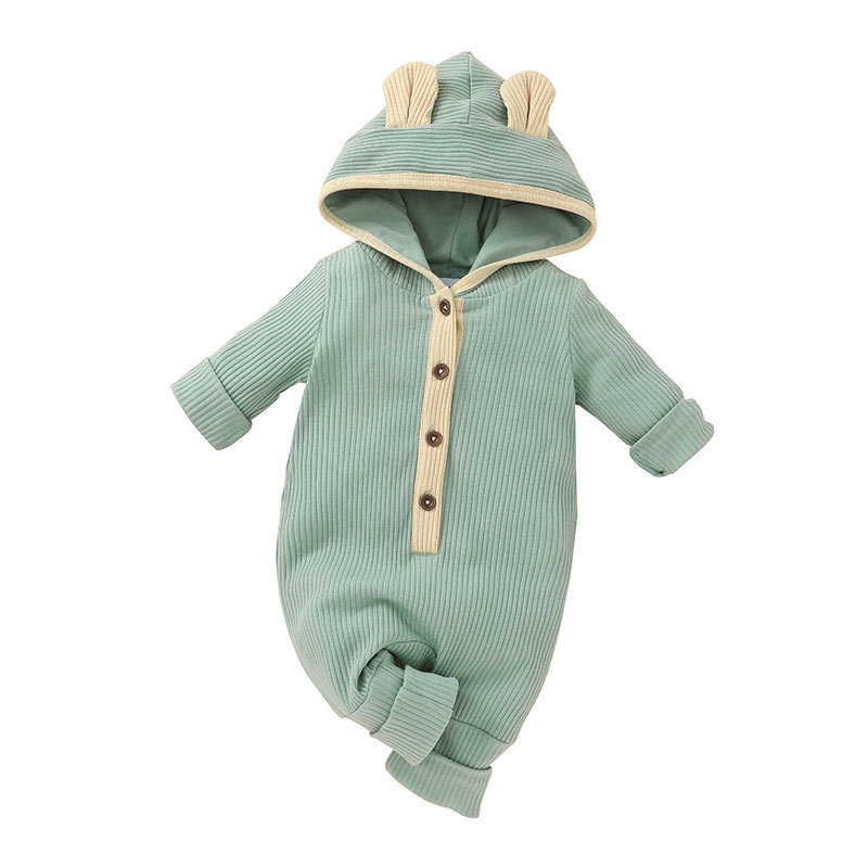 product-Ruiteng-New Born Baby Boys Girls Fall Winter Pajama Set Romper Kids Long Sleeve Waffle Cloth