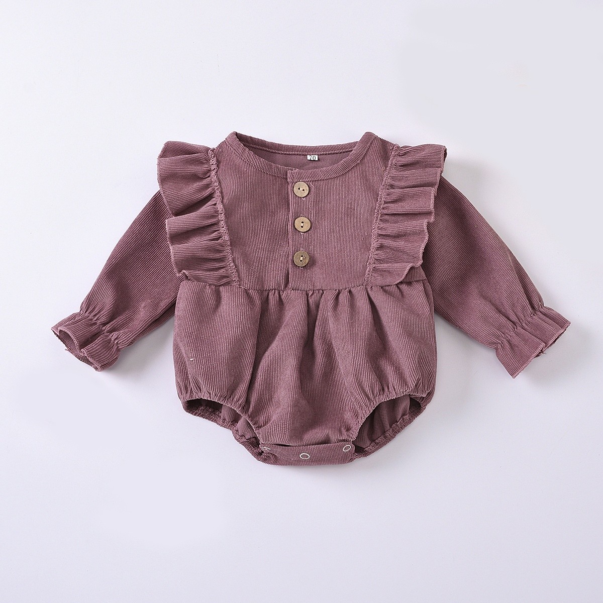 product-Ruiteng-2022 Baby Girl′s Romper Infant Clothes Winter Blanks Ruffle Corduroy Cute Bodysuit f