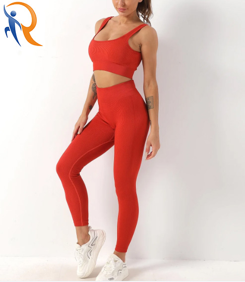 Knitted Slim-fitting Leggings Womens Fitness Wear Sweat-absorbent and Breathable Knit Leggings