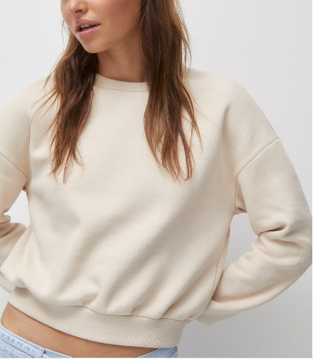 product-Ruiteng-Womens Beige Solid Color Round Neck Ribbed Cuffs and Waist Comfort Scrop Sweatshirt-