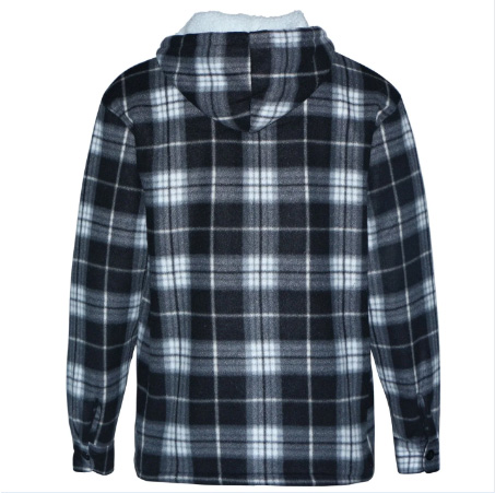 product-Wholesale Zipper and Sweat Jacket Windproof Fashion Plaid 100 Organic Cotton Fleece Men Leis