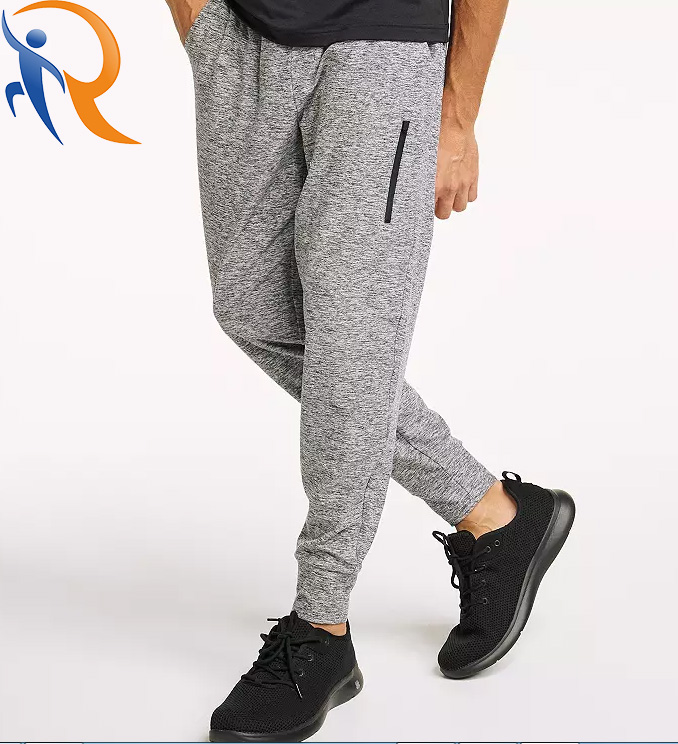 Mens Grey 100% Cotton Exercise Running Loose Pants Casual Sports joggers With Pockets