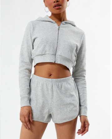 product-Ruiteng-Manufacturing Clothing Womens Cropped Zip Up Sportswear Hoodie Workout Fitness Hoodi