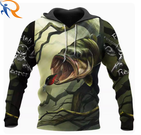 oversized men's wear fishing and hunting series hooded hoodie spring and autumn long-sleeved clothes hoodie for men