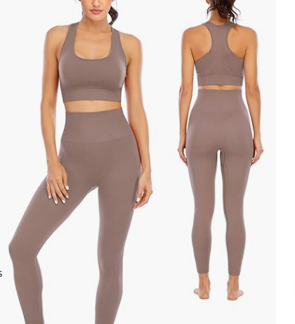 product-High Elastic Slim Fitting Sexy Yoga Suits 2 Pieces Padded Tank Top Yoga Pants-Ruiteng-img
