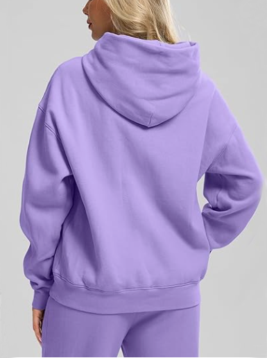 product-Womens 100 Cotton Solid Purple Color Warmth Activewear Hoodies Custom Logo-Ruiteng-img
