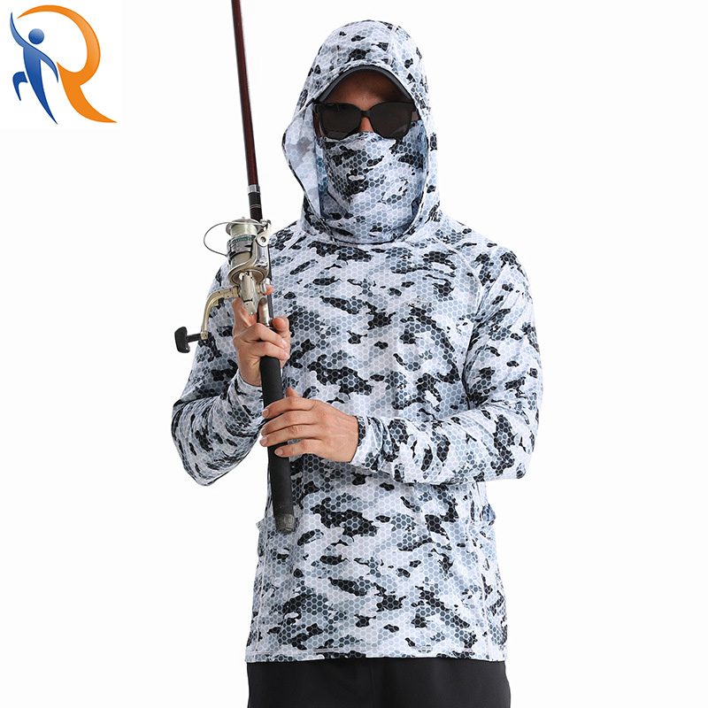 Mens Outdoor Sunscreen Fishing Clothing Camouflage Hidden Strong Sportswear Hoodies