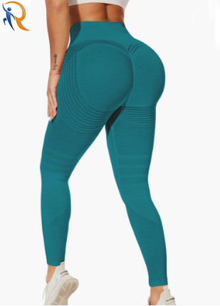 Womens Scrunch Butt Workout Leggings Tummy Control  Seamless Striped Gym Sportswear Tights High Waisted Yoga Pants