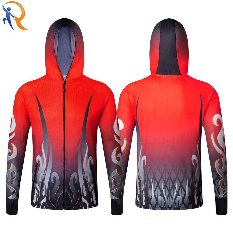 Men's UV  Resistant Ice Silk Cool Breathable Fishing Clothing  Outdoor Sports Hooded Jacket