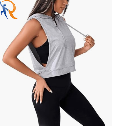 Sweatwear Womens Wholesale Custom Gym Workout Tank Top Exercise Sportswear Hoodied Jacket