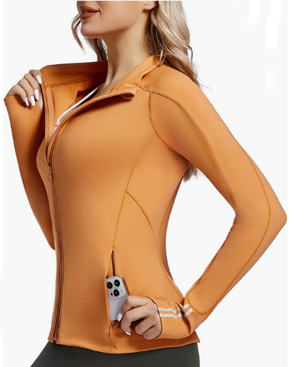 product-Yoga Running Fitness Wear Women Slim Waist Short Long Sleeved Nude Stretch Sports Jacket Car