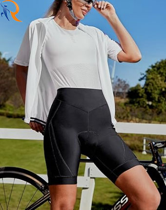 Womens Outdoor Sportswear Design Cycling Shorts With Back Mesh Pockets and  Reflective Elements