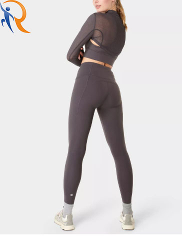 High Elastic Mesh Beauty Back Long Sleeves Vest Slim-fit Version Yoga Suits 3 piecs