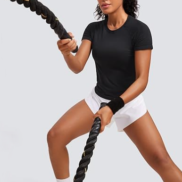 product-Womens Pure Black High Elastic Sweat Absorbing Sportswear Fitness T-shirt-Ruiteng-img