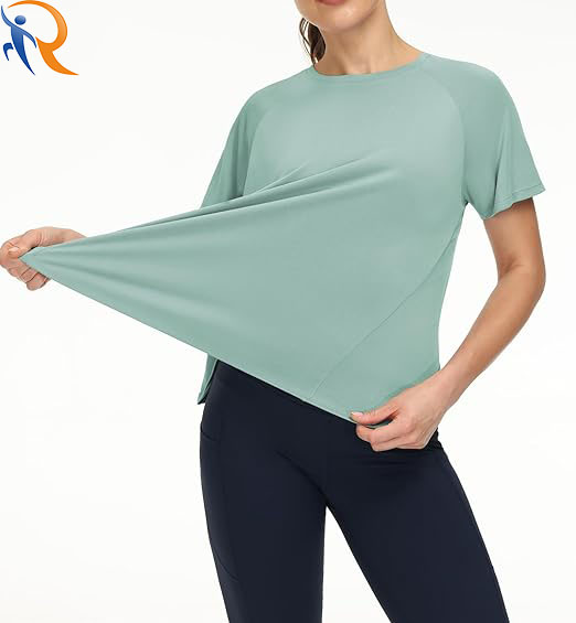 Womens High Stretchy Crew Neck Sports T-shirt