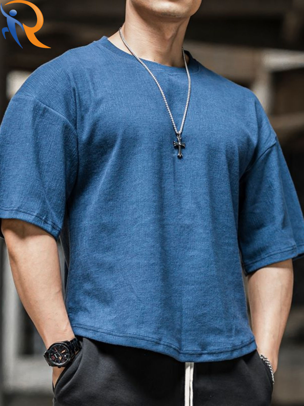 Plus Size Muscle Fitness T-shirt Mens All-in-one Simple Running Basketball Activewear
