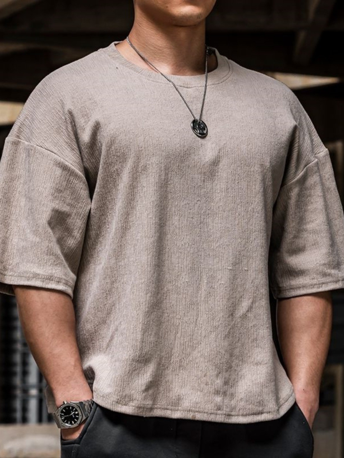 product-Plus Size Muscle Fitness T-shirt Mens All-in-one Simple Running Basketball Activewear-Ruiten