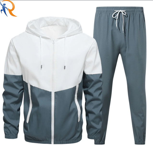 Men's Outdoor Windproof Sweatsuits Hooded Jacket & Drawstring Pants