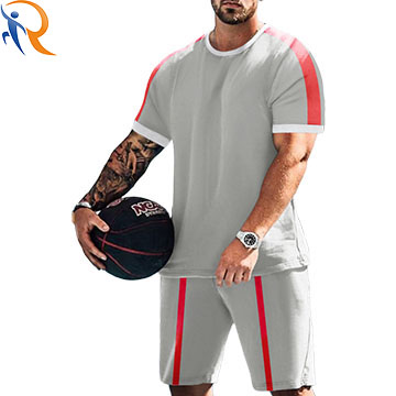 Men's Summer Sports T-shirts Set Crew Neck Sports Short Sleeve Shorts 2piece set