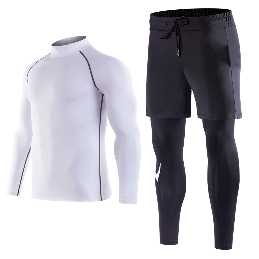 product-Ruiteng-Long Sleeve Fitness Wear Quick-drying High-neck Tights Training Running Sportswear 2
