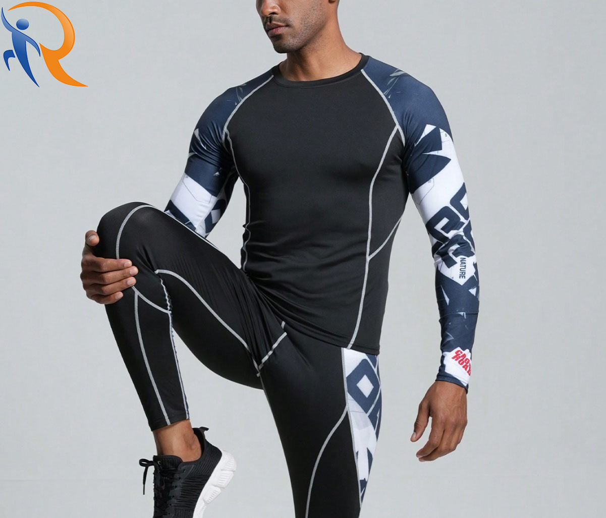 Sports fitness Set Printed tight-length quick-drying high elastic training sportswear