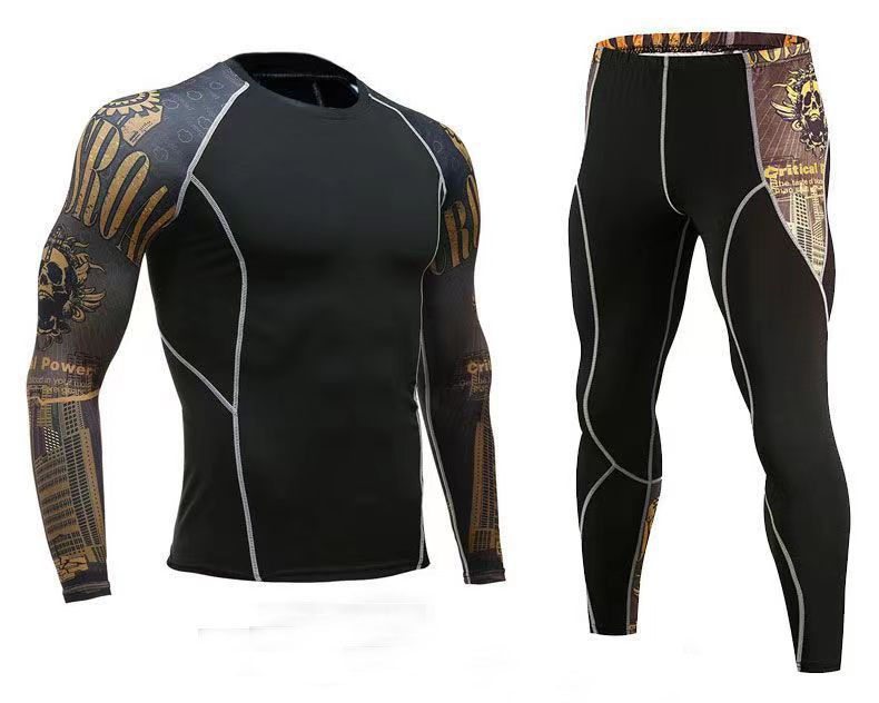 product-Sports fitness Set Printed tight-length quick-drying high elastic training sportswear-Ruiten