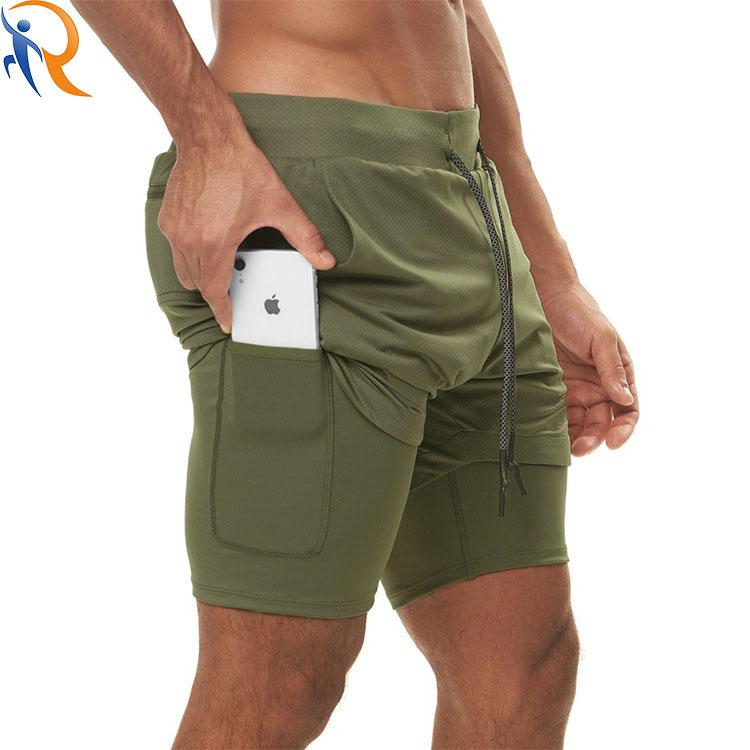 Muscle Basketball  Outdoor Sports Shorts Men's running Double layer Fitness shorts