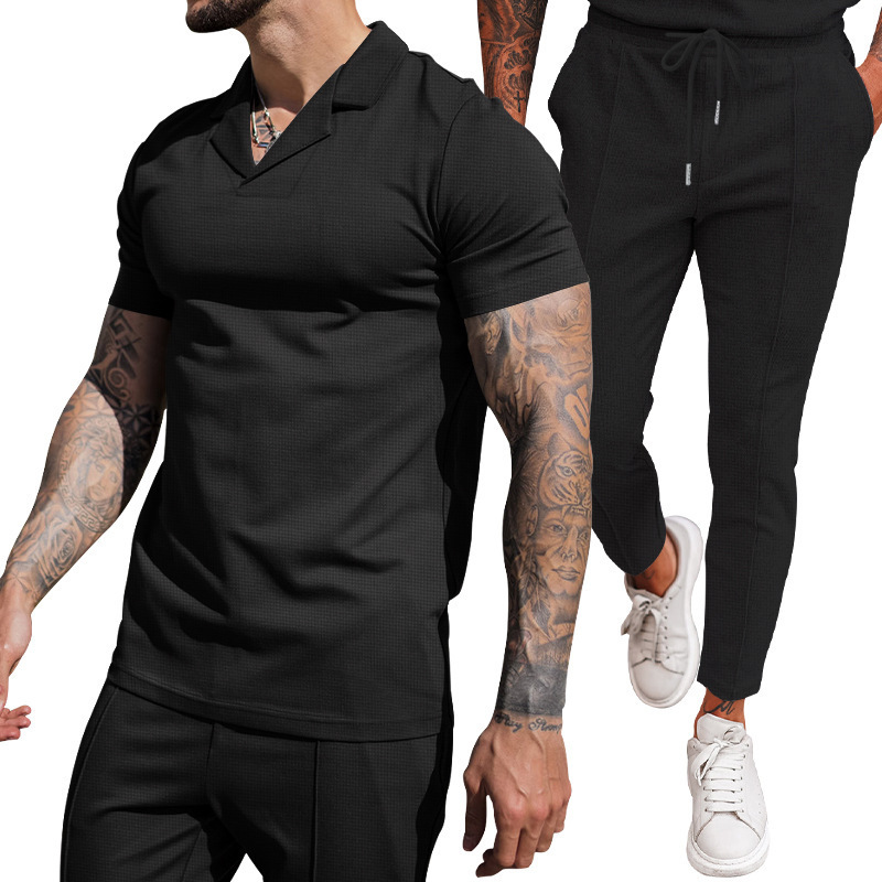 product-Ruiteng-Mens Waffle Sportwear Fashion Personality Tracksuit-img