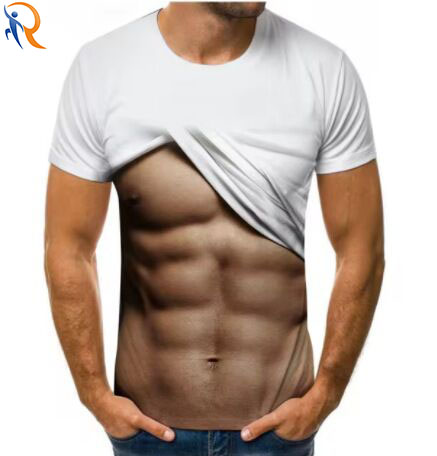 Mens Digital Printing Muscle Sports T-shirt Funny Sportswear Active T-shirt