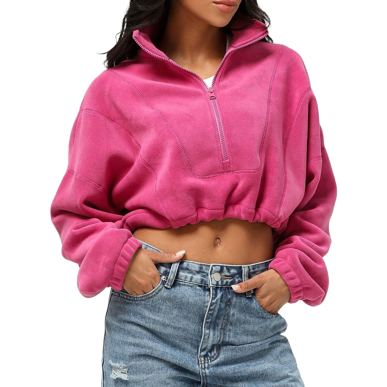 product-Ruiteng-Womens Winter Scrop Top Fashion Soprts Hoodie Customized Logo-img