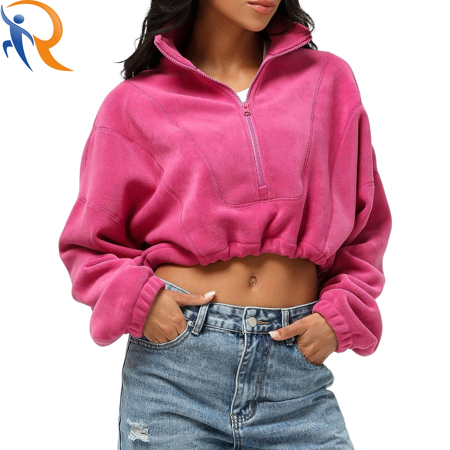 Womens Winter Scrop Top Fashion Soprts Hoodie Customized Logo