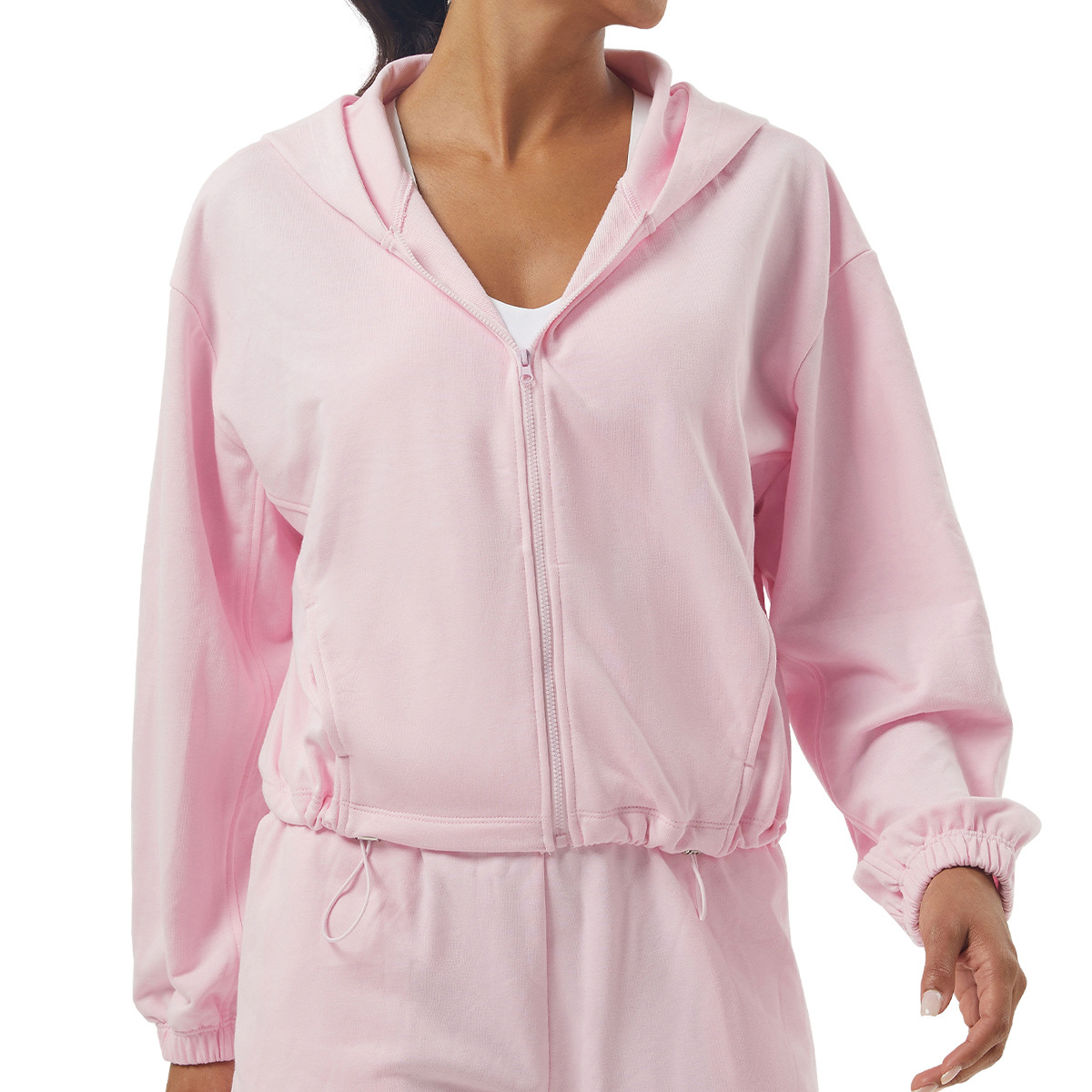 product-Ruiteng-Womens High Quality Pure Color Cotton Hoodie Sports Fitness Wear Winter Outdoor Spo